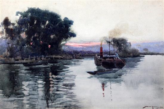 William Lee Hankey (1869-1952) On the Thames at Isleworth, 13 x 20in.